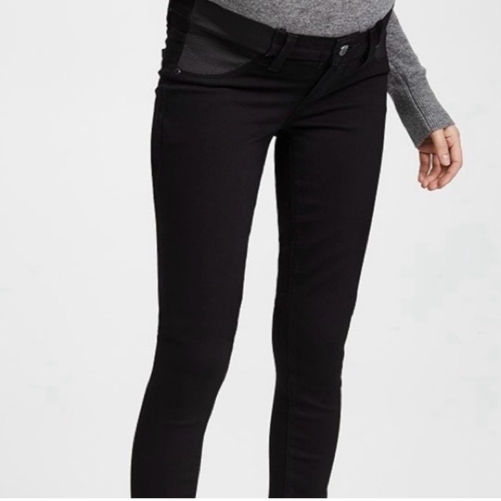 PAIGE Jet Black Skyline Ankle Peg Slim Fit Jeans